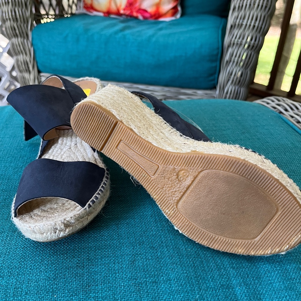 kanna Black Espadrille Wedge Sandals - Picture 3 of 4